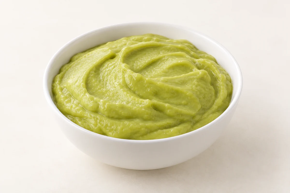 AI-generated product illustration of frozen avocado puree
