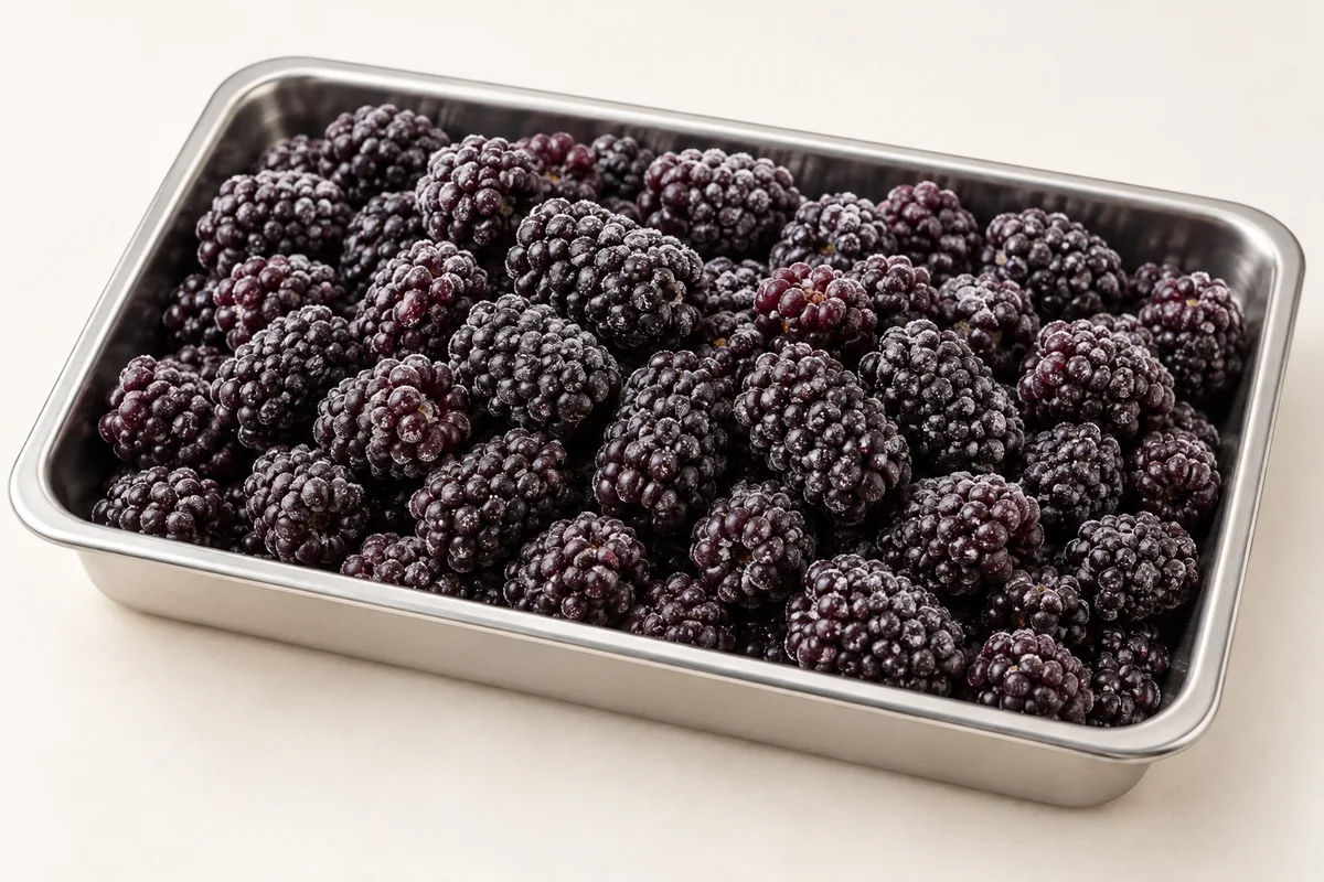 AI-generated product illustration of iqf blackberries