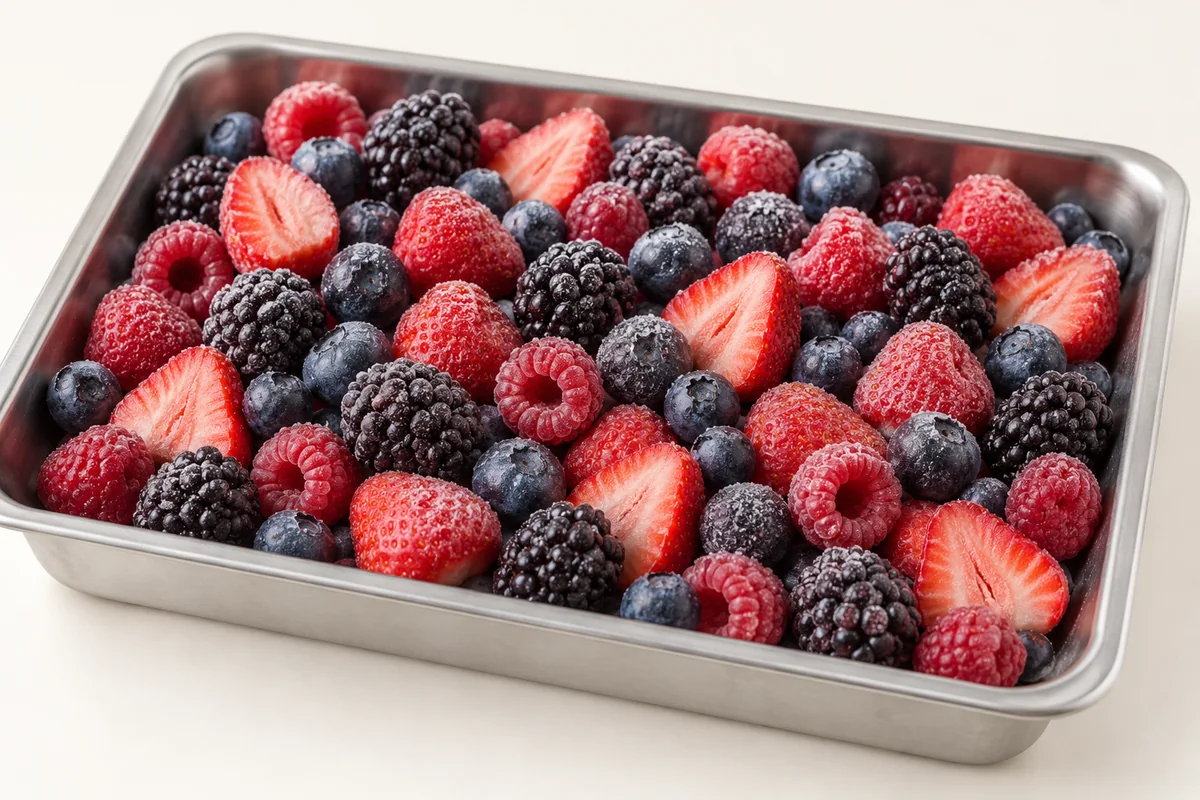 AI-generated product illustration of iqf mixed berries