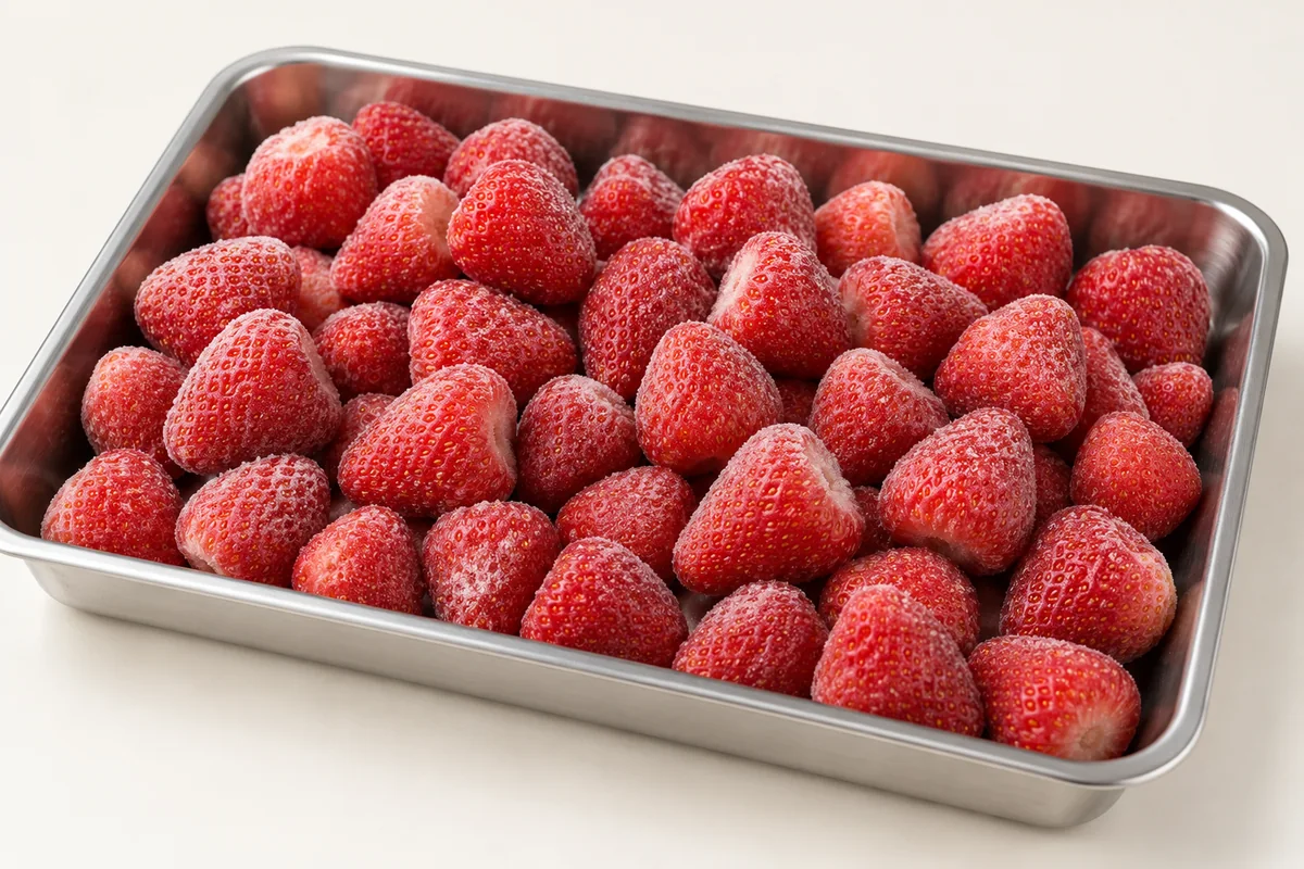 AI-generated product illustration of iqf strawberries